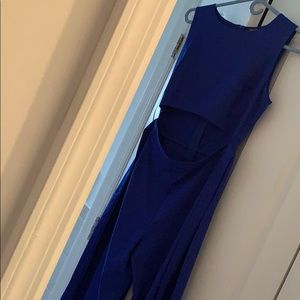 Royal blue front cut out jumpsuit.